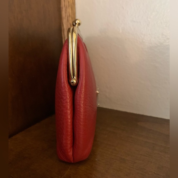 Dooney and Bourke red pebble leather kiss wallet pouch - Picture 11 of 14